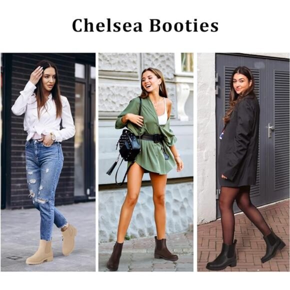 Women's 9607 Chelsea Ankle Boots Pull-On Booties for Women - Picture 2 of 7